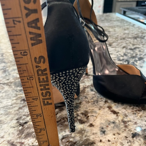 Black Rhinestone Badgley Mischka Heels - Picture 6 of 7